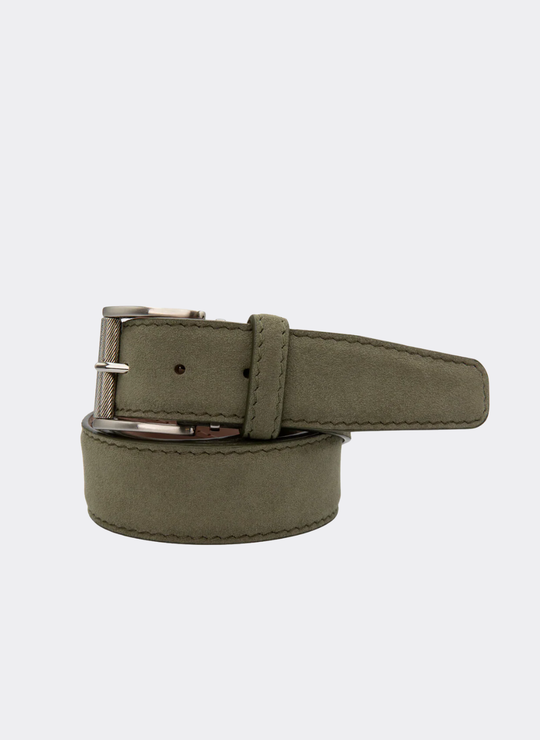 Alcantara Belt - Sage w/ Matching Stitch