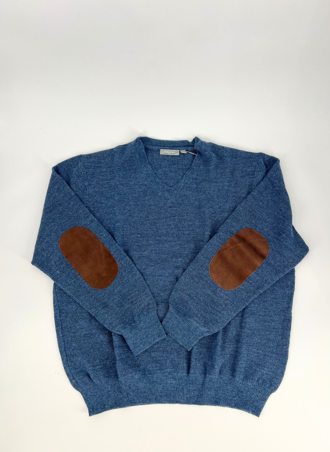 Baby Alpaca V-Neck Sweater in Blue