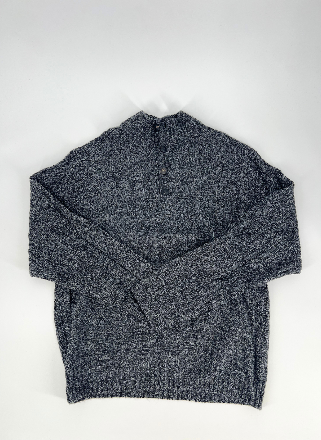 Wool Henley Sweater in Charcoal