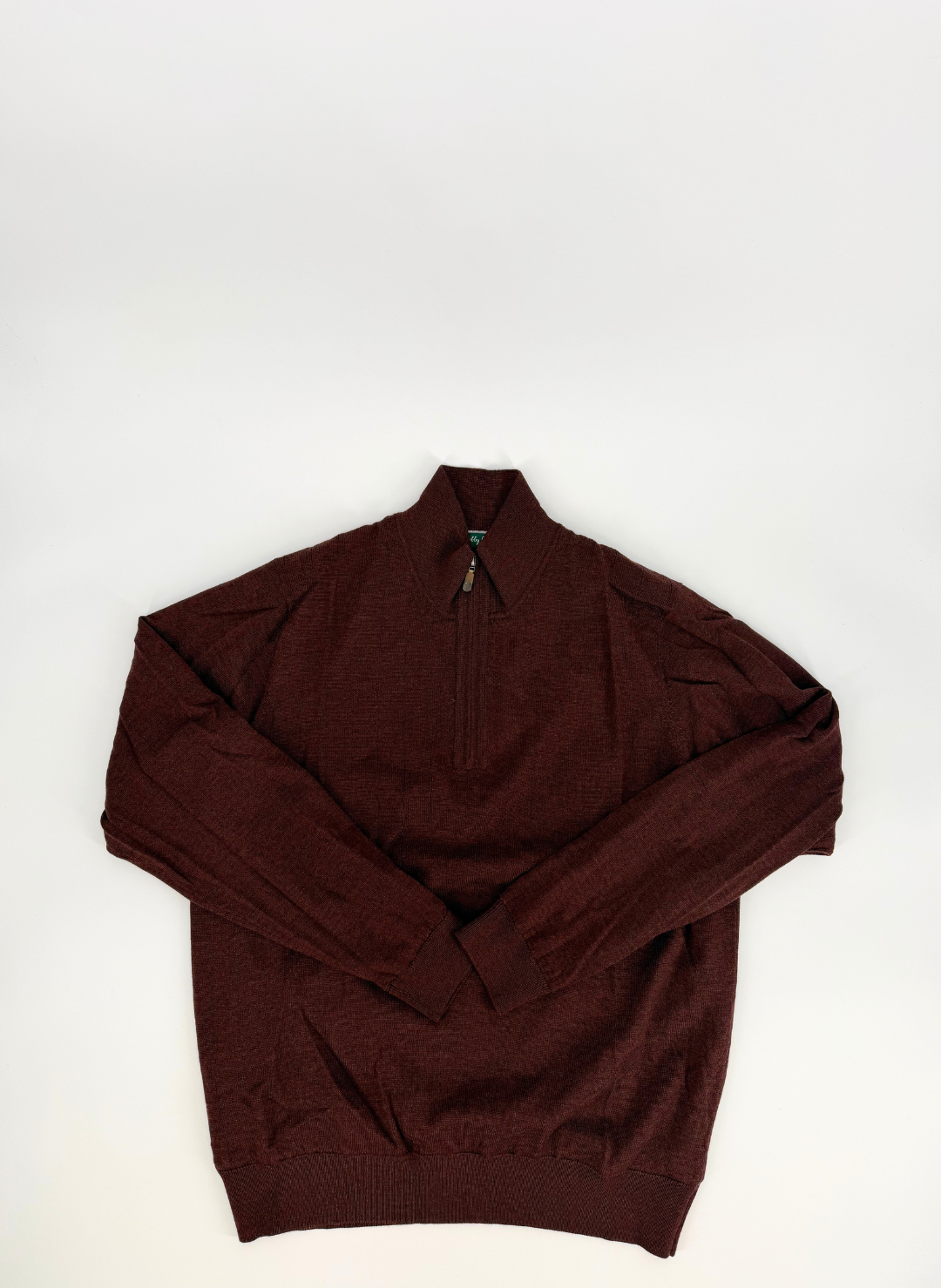Merino Wool Q-Zip in Brown