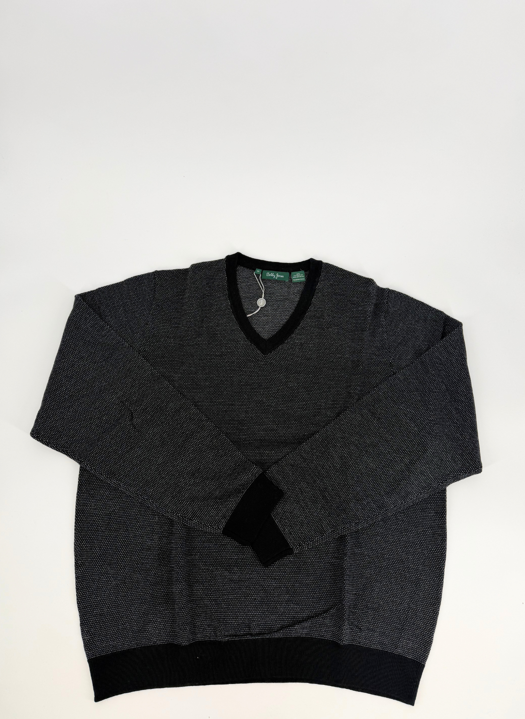 Merino Wool V-Neck Sweater in Black