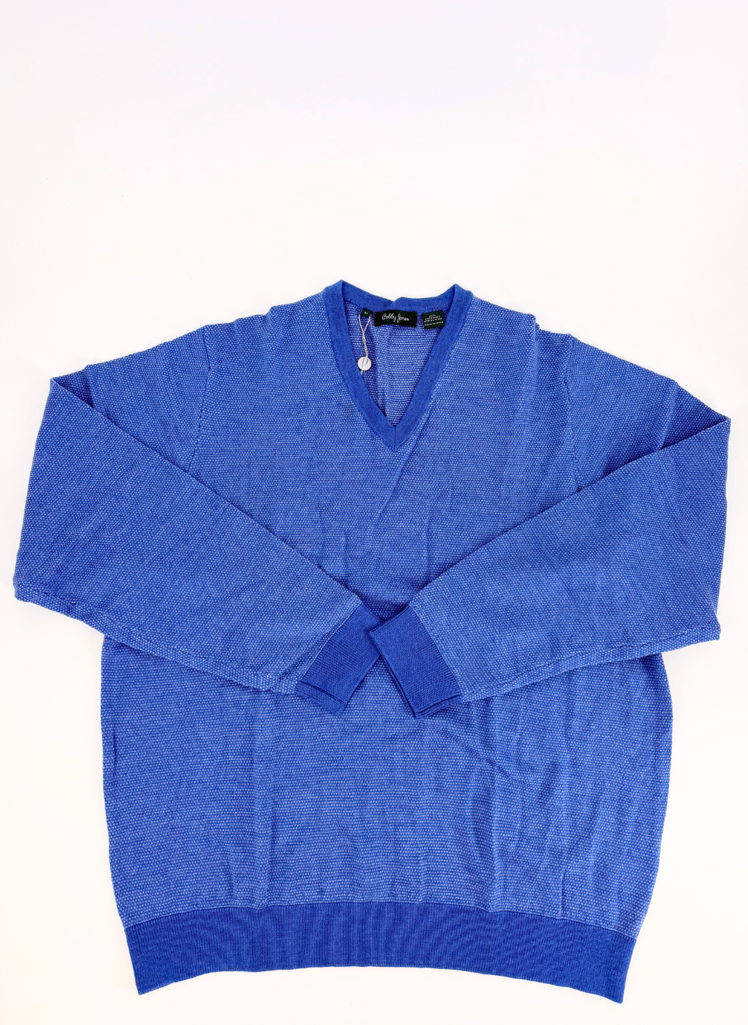 Merino Wool V-Neck Sweater in Sapphire