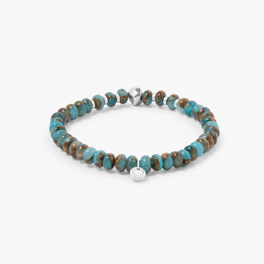Nepal Nugget Beaded Bracelet In Blue Jasper With Sterling Silver
