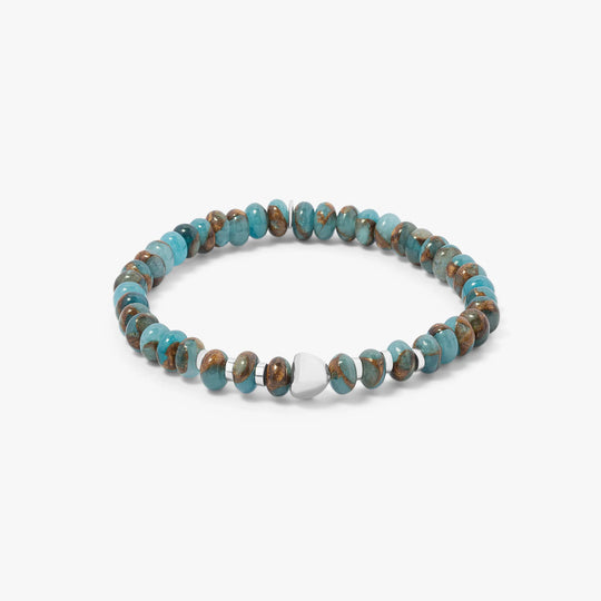 Nepal Nugget Beaded Bracelet In Blue Jasper With Sterling Silver