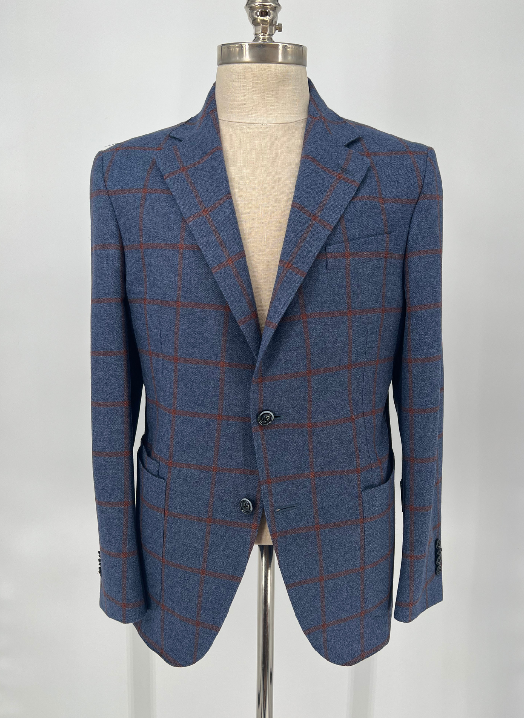 Blue & Red Windowpane Jacket
