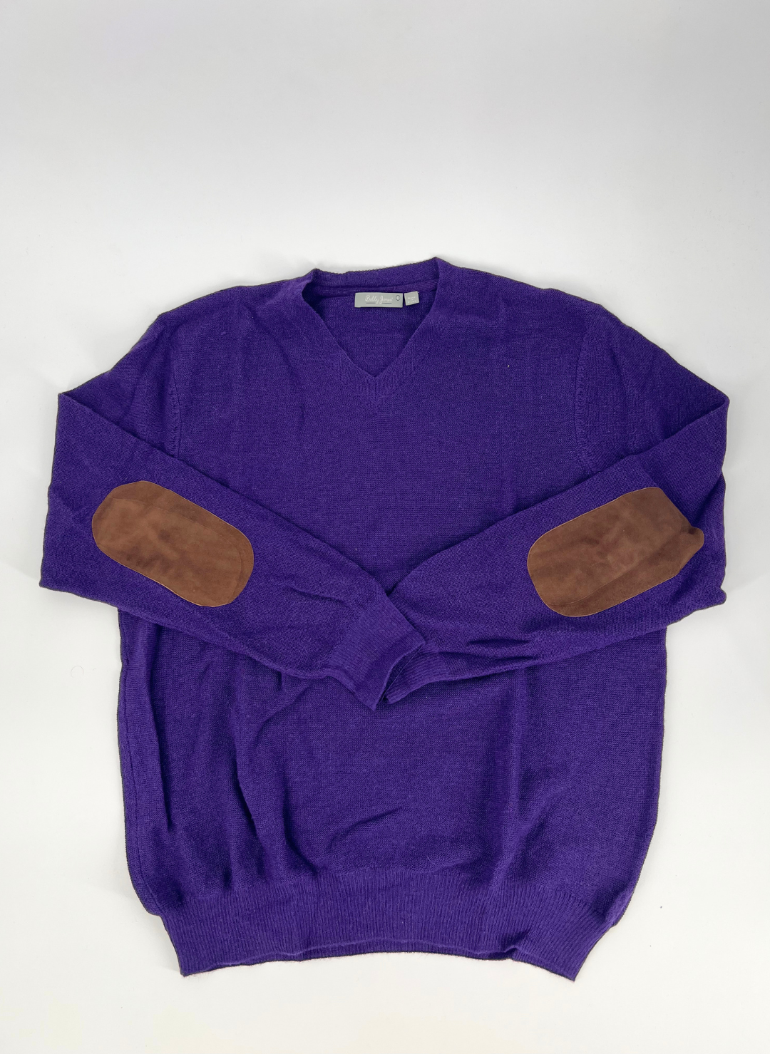 Baby Alpaca V-Neck Sweater in Purple