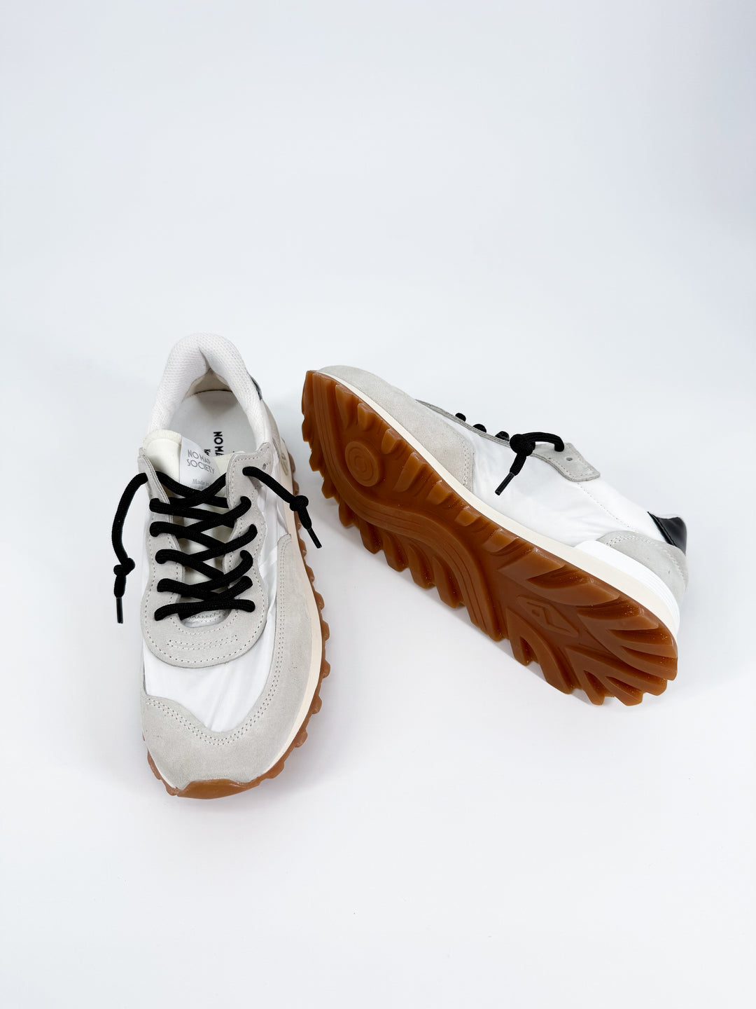 VELOCE Sprint White & Black Nylon and Leather Sneaker