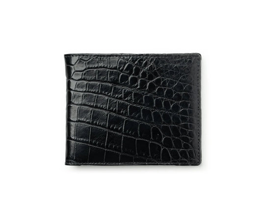 Ghurka Classic Wallet No. 101 In Black Crocodile
