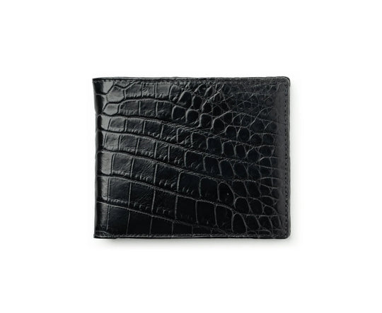 Ghurka Classic Wallet No. 101 In Black Crocodile