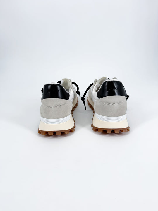 VELOCE Sprint White & Black Nylon and Leather Sneaker