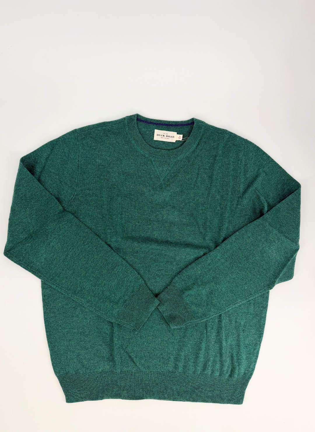 Wool Cashmere Crewneck Sweater in Green
