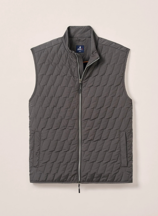 Johnnie-O Belfry Quilted Puffer Vest In Dark Gray