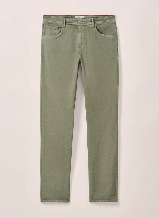 Johnnie-O Carmel Sateen 5-Pocket Pants In Agave Green