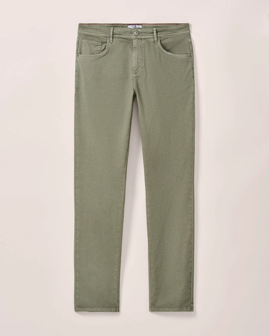 Johnnie-O Carmel Sateen 5-Pocket Pants In Agave Green
