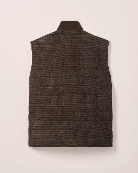 Johnnie-O Corde Top Shelf Faux Suede Quilted Vest In Coffee