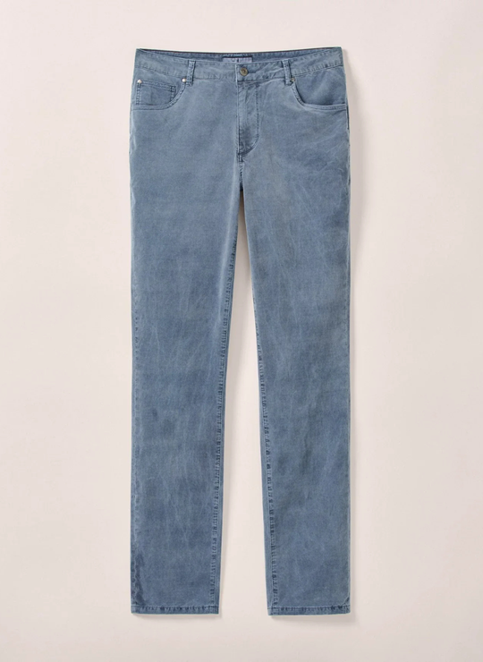 Johnnie-O Hampton Garment-Dyed Corduroy Pant In Indigo