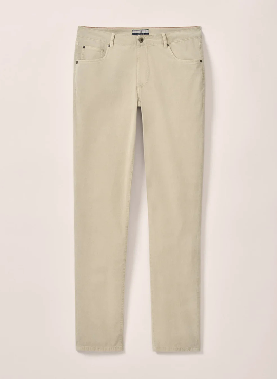 Johnnie-O Hampton Garment-Dyed Corduroy Pant In Stone
