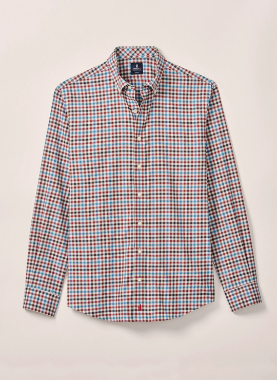 Johnnie-O Hartwick Featherweight Performance Button Down Shirt In Malibu Red