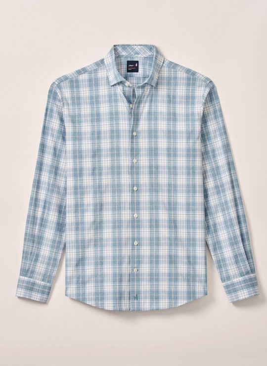 Johnnie-O Hendley Performance Button Down Shirt In Laguna Blue