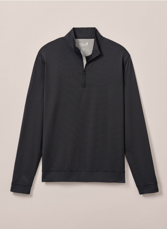 Johnnie-O Jamie Jacquard Stretch 1/4-Zip Pullover In Black Seal