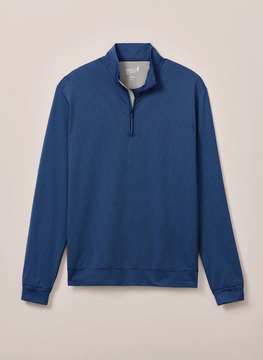 Johnnie-O Jamie Jacquard Stretch 1/4-Zip Pullover In Navy Mahalo