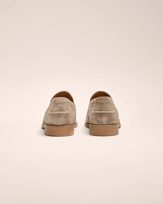 Johnnie-O J-Flex Suede Penny Loafer In Stone