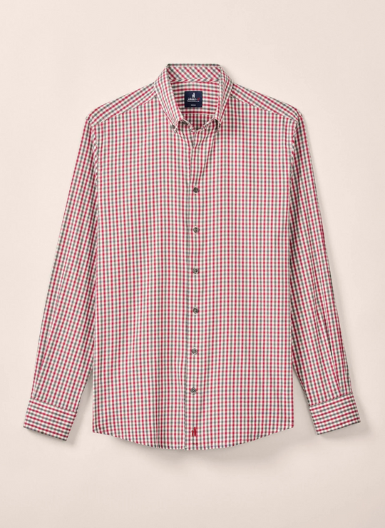 Johnnie-O Kirtland Performance Button Down Shirt In Malibu Red