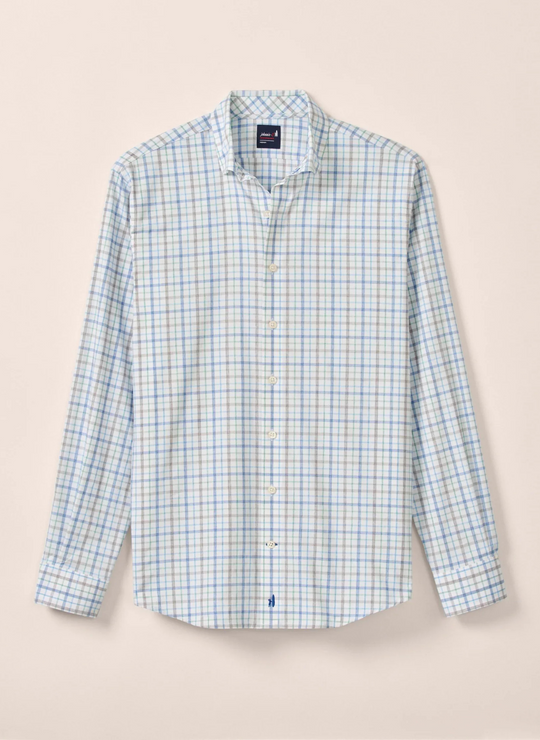 Johnnie-O Maarten Performance Button Down Shirt In Navy