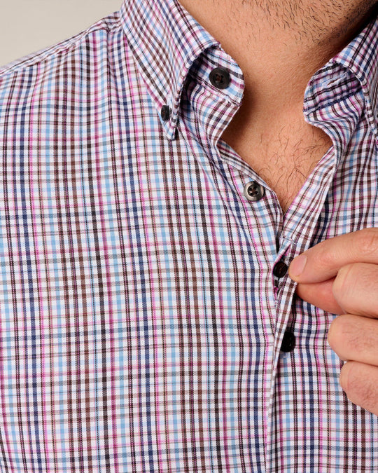 Johnnie-O Adelson Performance Button Down Shirt In Coffee