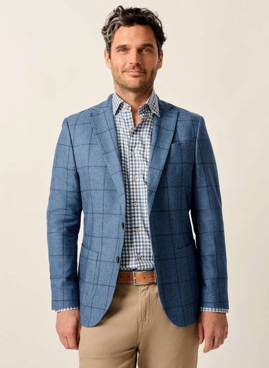 Johnnie-O Albrecht Top Shelf Knit Sport Coat in Laguna Blue