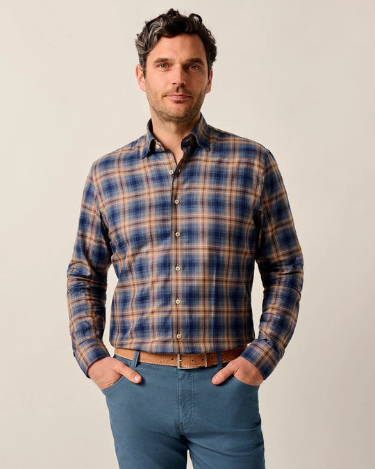 Johnnie-O Angelos Top Shelf Button Down Shirt In Hazelnut