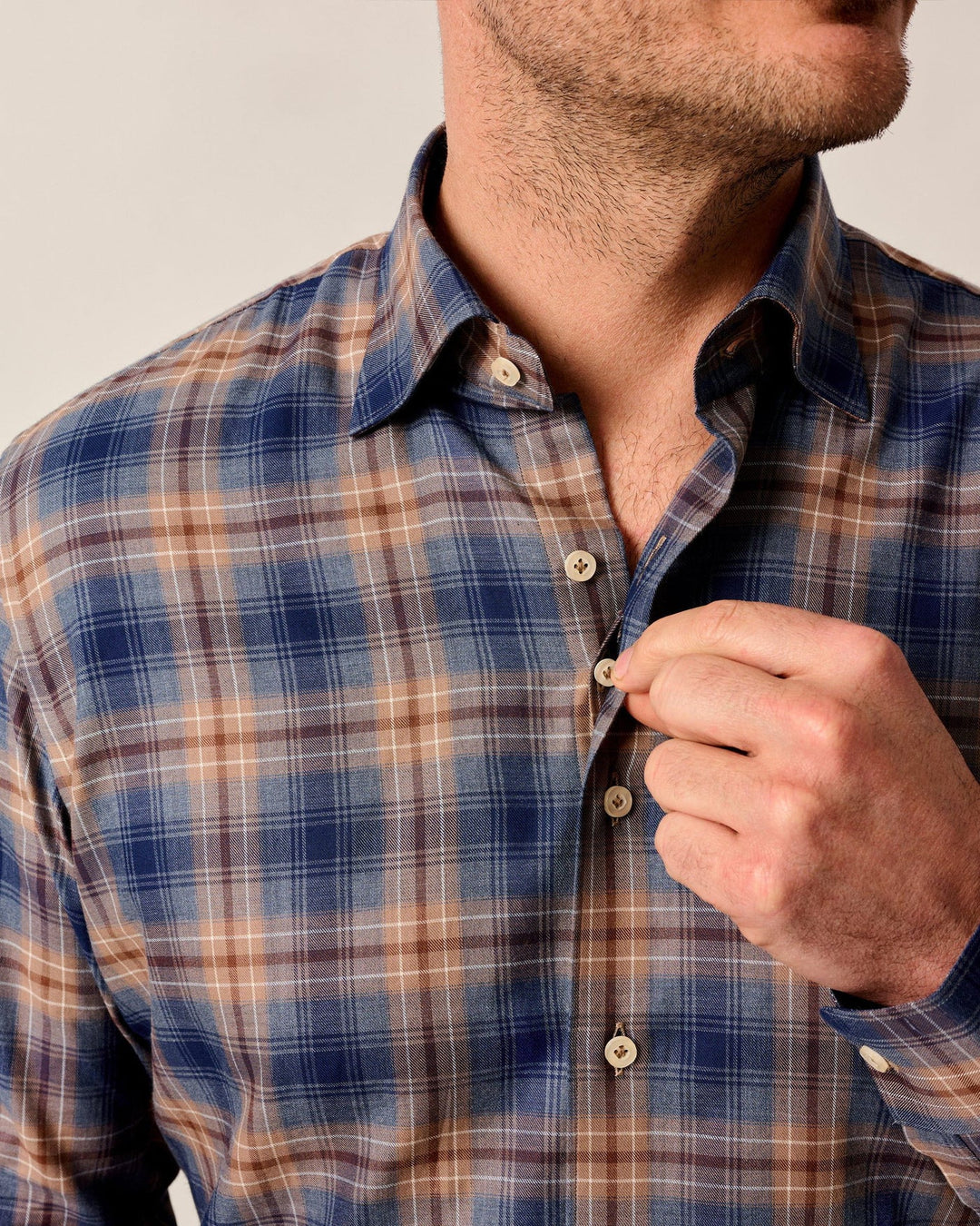 Johnnie-O Angelos Top Shelf Button Down Shirt In Hazelnut