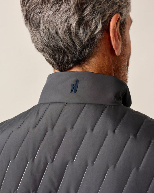 Johnnie-O Belfry Quilted Puffer Vest In Dark Gray