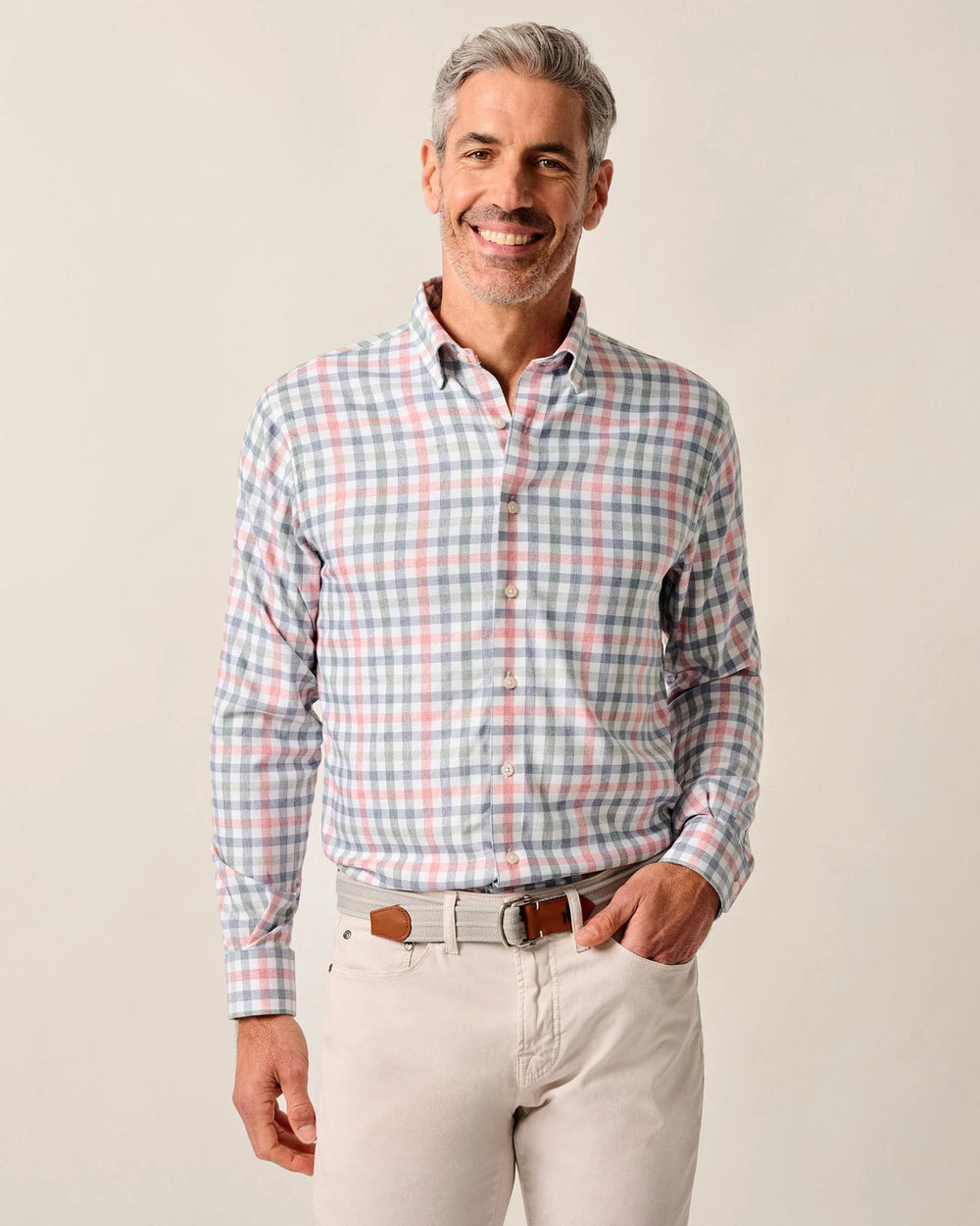 Johnnie-O Callum Performance Button Down Shirt In Navy