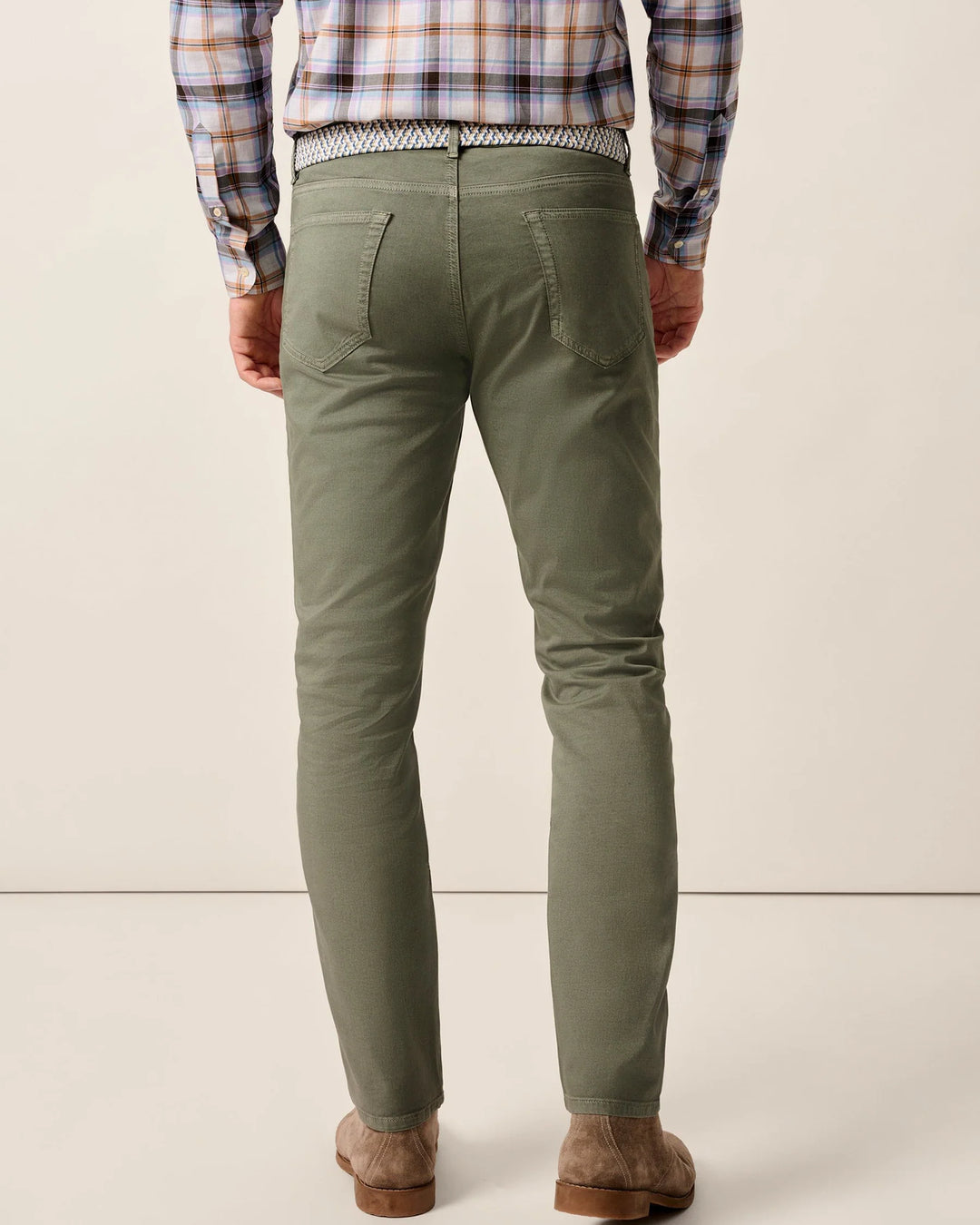 Johnnie-O Carmel Sateen 5-Pocket Pants In Agave Green