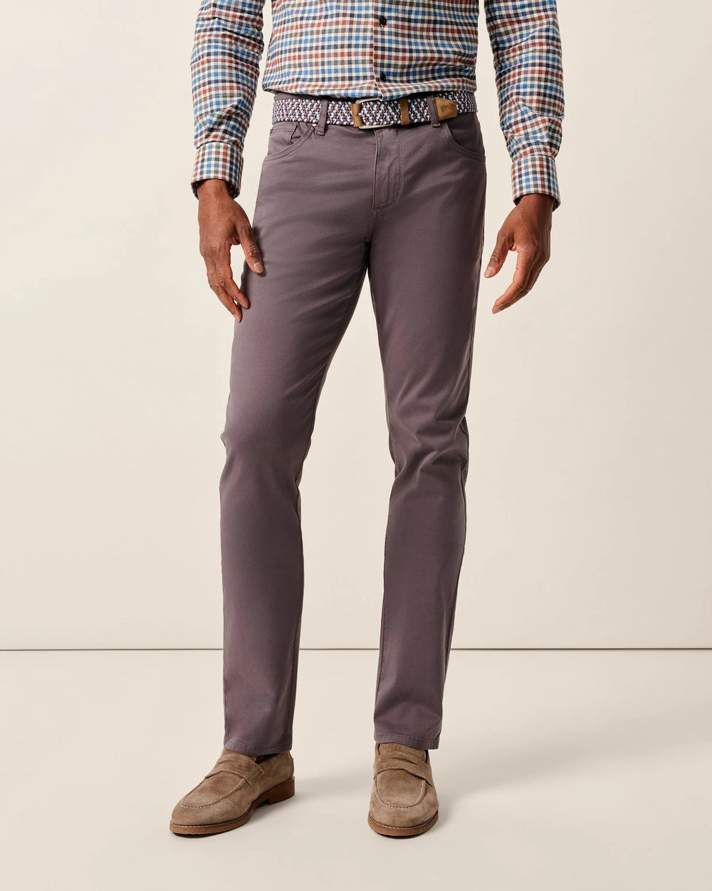 Johnnie-O Carmel Sateen 5-Pocket Pants In Pewter