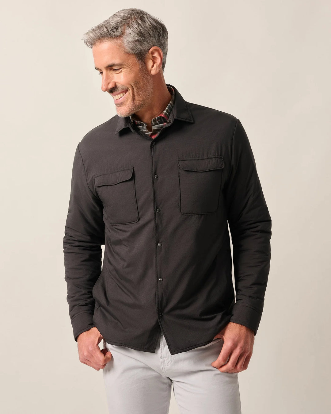 Johnnie-O Denzel Featherweight Shacket In Shell