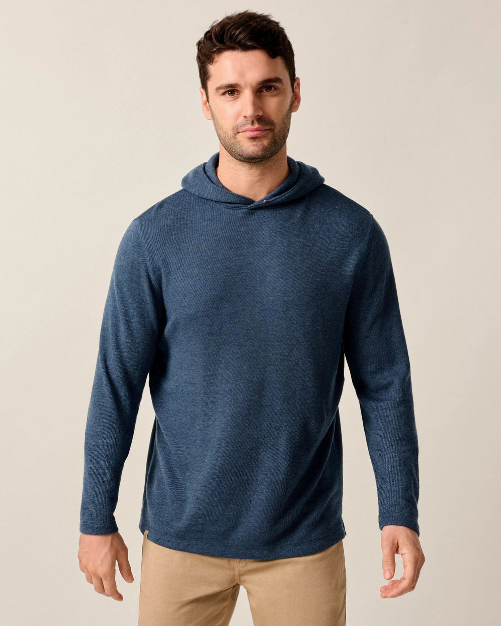 Johnnie-O Drayton Merino Cashmere Sweater Hoodie In Navy