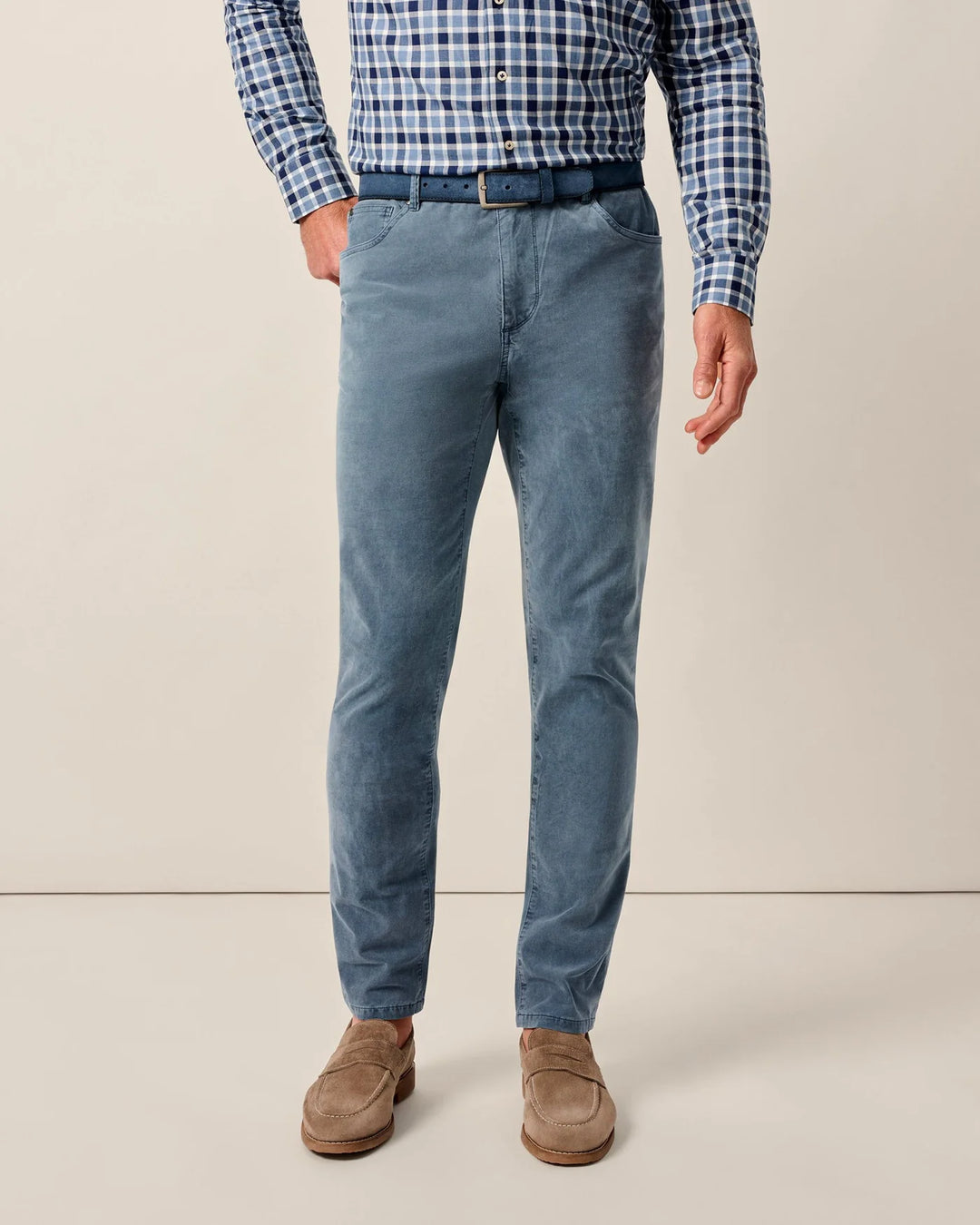 Johnnie-O Hampton Garment-Dyed Corduroy Pant In Indigo
