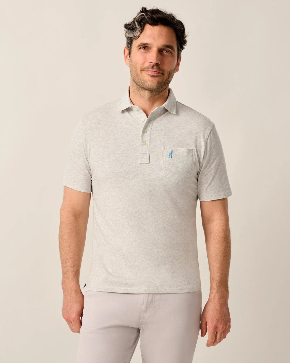 Johnnie-O Heathered Original 4-Button Polo In Heathered Gray