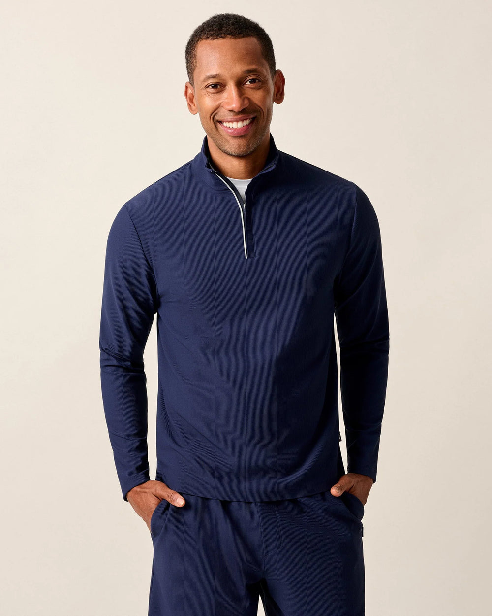 Johnnie-O Hoppin Performance 1/4-Zip In Navy