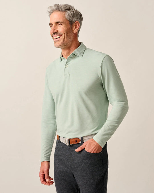 Johnnie-O Idris Top Shelf Long Sleeve Polo In Meadow