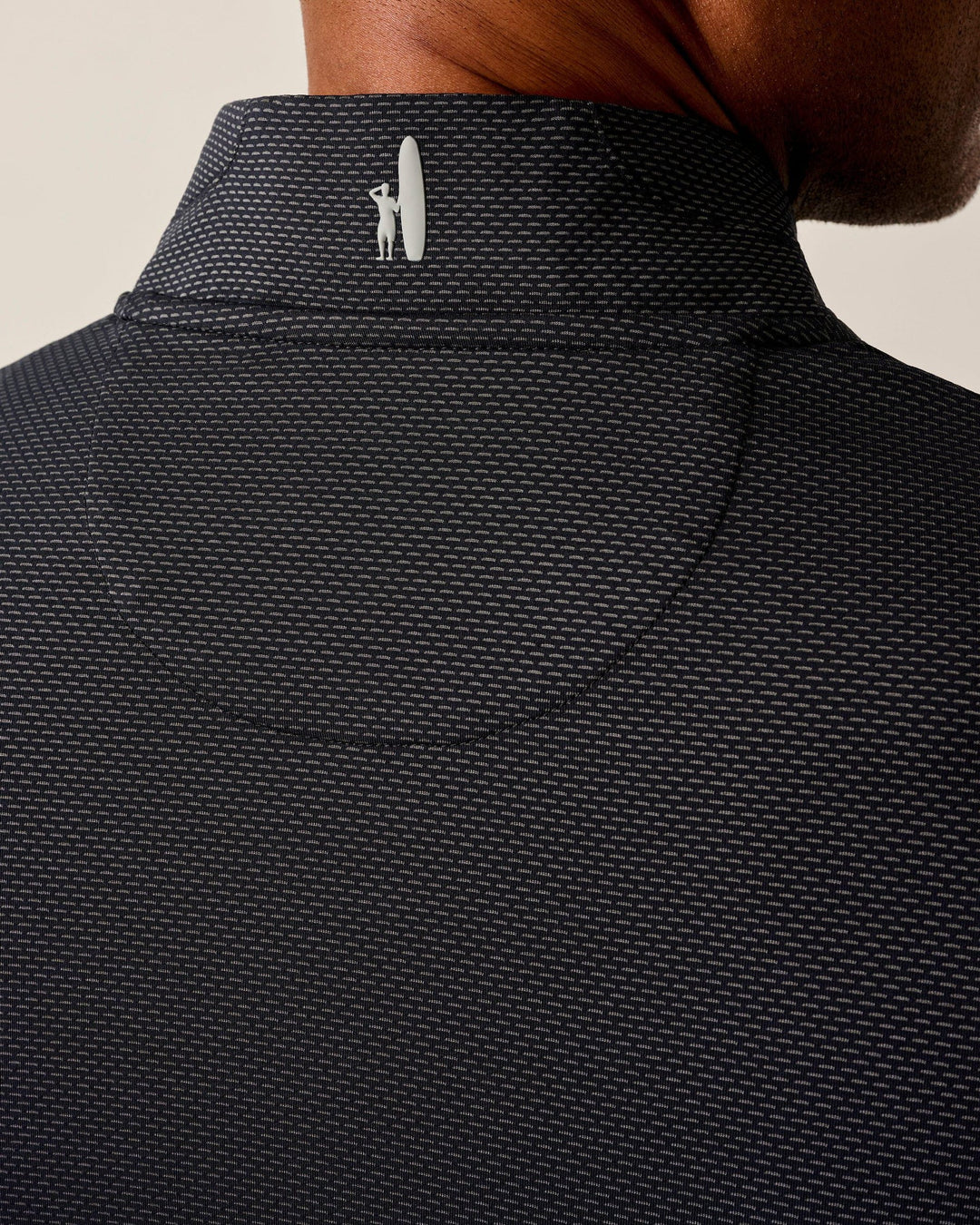 Johnnie-O Jamie Jacquard Stretch 1/4-Zip Pullover In Black Seal