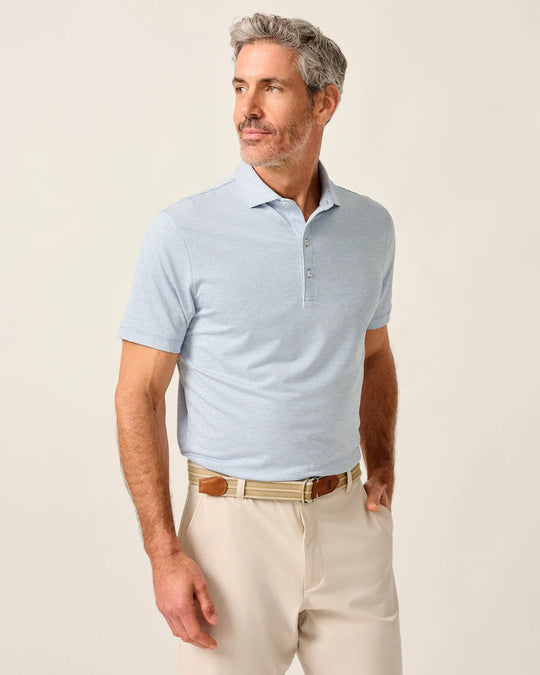 Performance Jersey Polo - Lyndonn Stripe in Tide