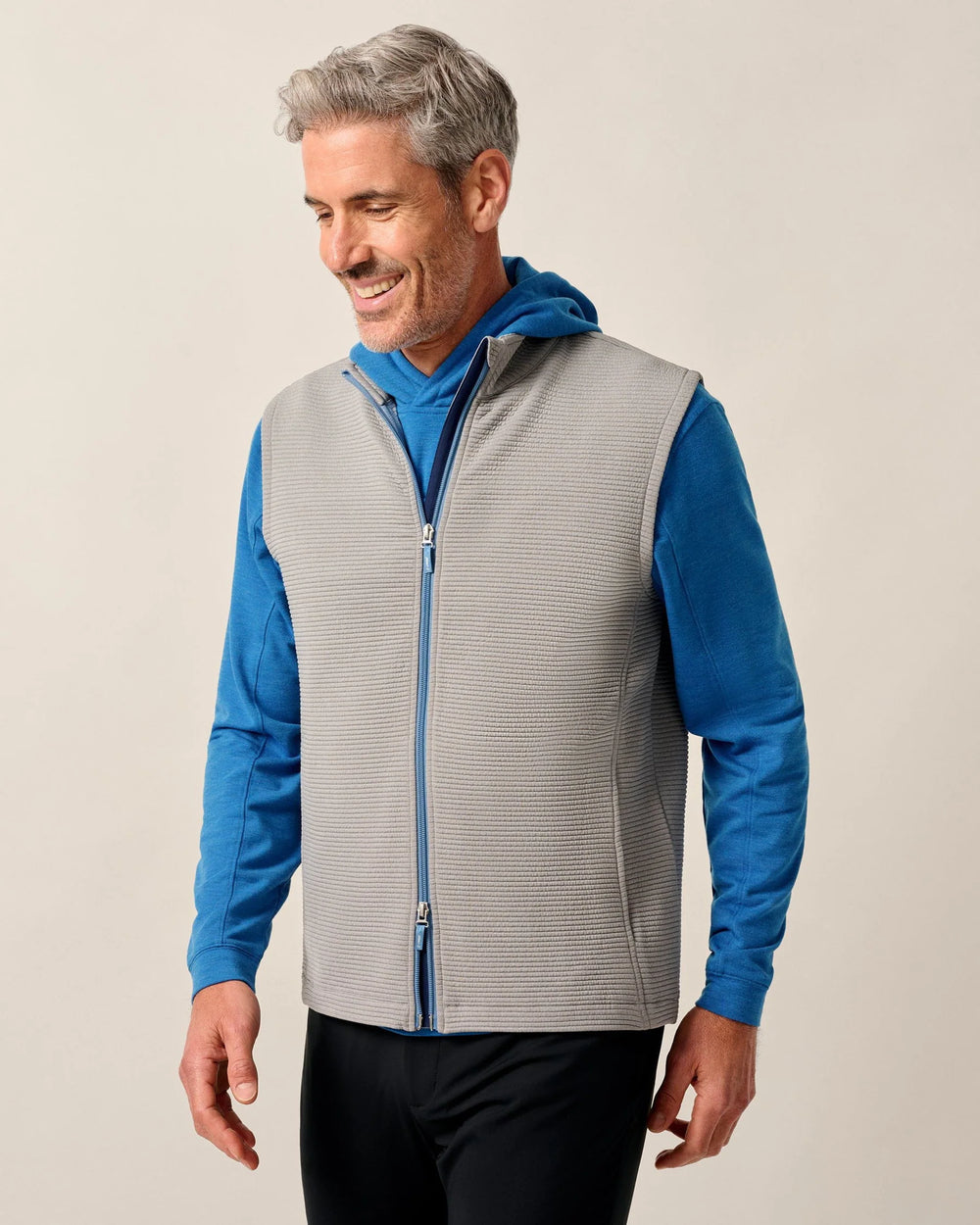 Johnnie-O Reggie Ribbed Performance Vest In Seal