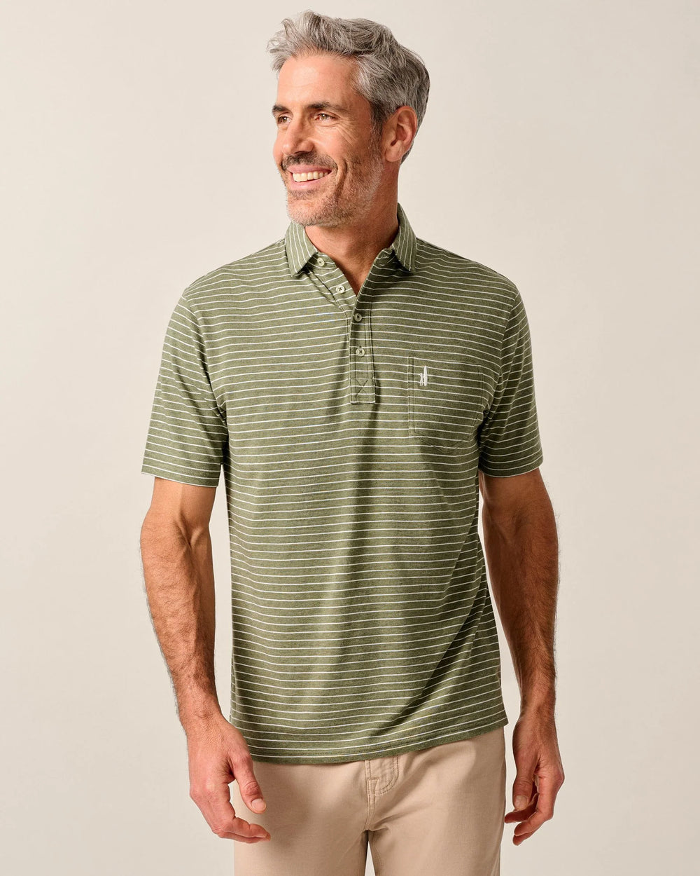 Johnnie-O Ryan Stripe Original 4-Button Polo In Oxford