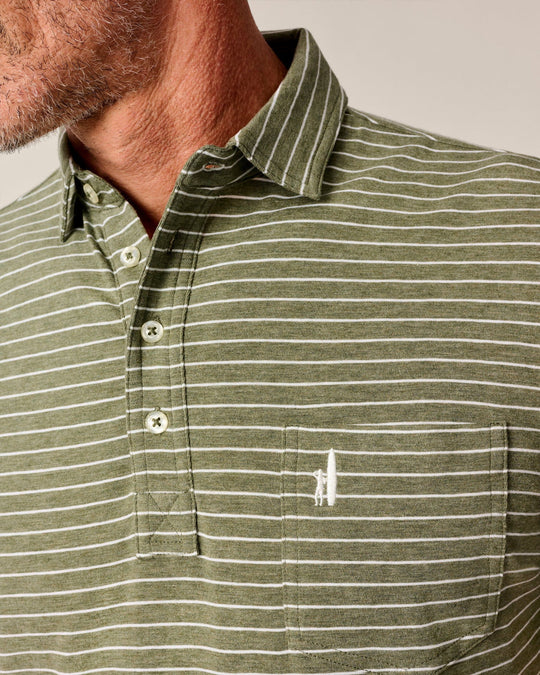 Johnnie-O Ryan Stripe Original 4-Button Polo In Oxford