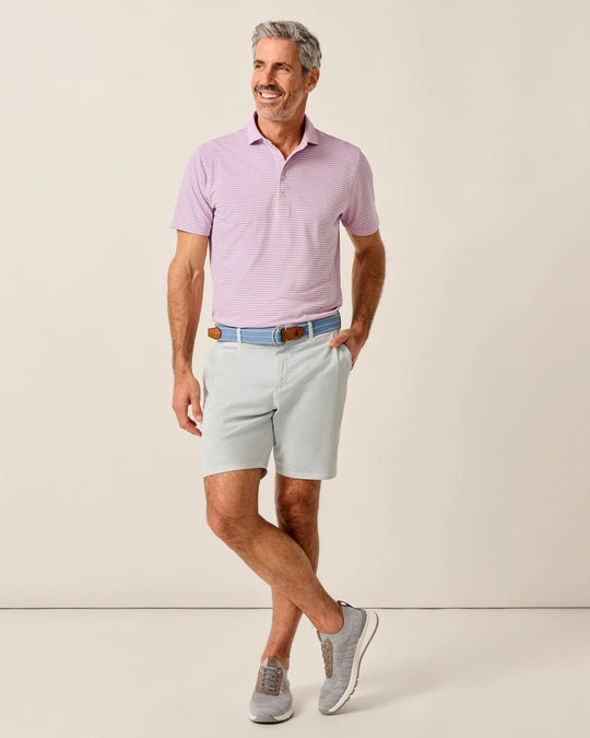 Johnnie-O Stetsons Stripe Performance Mesh Polo In Azalea