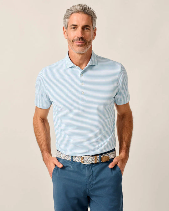 Performance Mesh Polo - Stetson Stripe in Haze