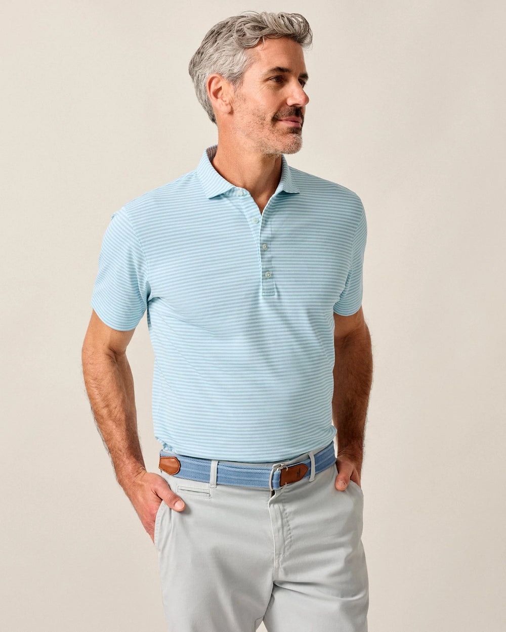 Johnnie-O Stetsons Tide Performance Mesh Polo In Tide